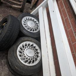 4*108 alloys free,they have road Worthy tyres on and a spare ,one alloy has a very very slow puncture but you could use the Tyre of the spare (tyres are 195/65/15r,,,these are free to the first person who can collect,,,wheels are in good condition they were took of my kitcar
