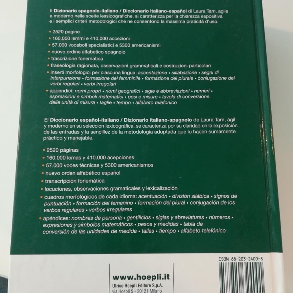 Dizionario spagnolo-italiano-spagnolo L. Tam in 20025 Legnano für € 35,00  zum Verkauf