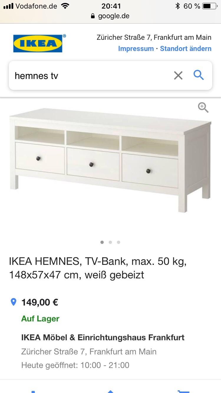 ikea-tv-bank-hemnes-wei-in-60486-frankfurt-am-main-for-60-00-for-sale