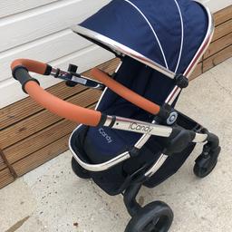 I'm selling My beautiful icandy peach royal blue 

Bought in 2017, it's in great condition and comes with carry cot, full seat, cosy toe , carrycot and second stage seat rain covers, parasol and all adapters including adapter for car seat 

We paid £1400 for it all so looking for £600 
It's a great buggy, easy to push and put together would highly recommend it.