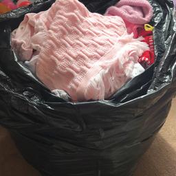 Girls clothes 
Newborn up to 9 months 
All clean 
Some barely worn 
Brands include next, ted baker, Tesco etc 
Sleepsuits, vests, tops, bottoms, dresses, hats etc