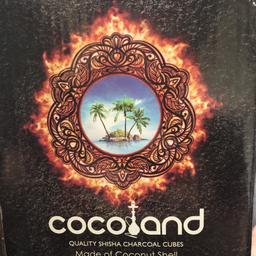 Coco land quality shisha charcoal less ash high heat lasts over 1 hour 60 cubes in one box  
£4 each 
3 for £10