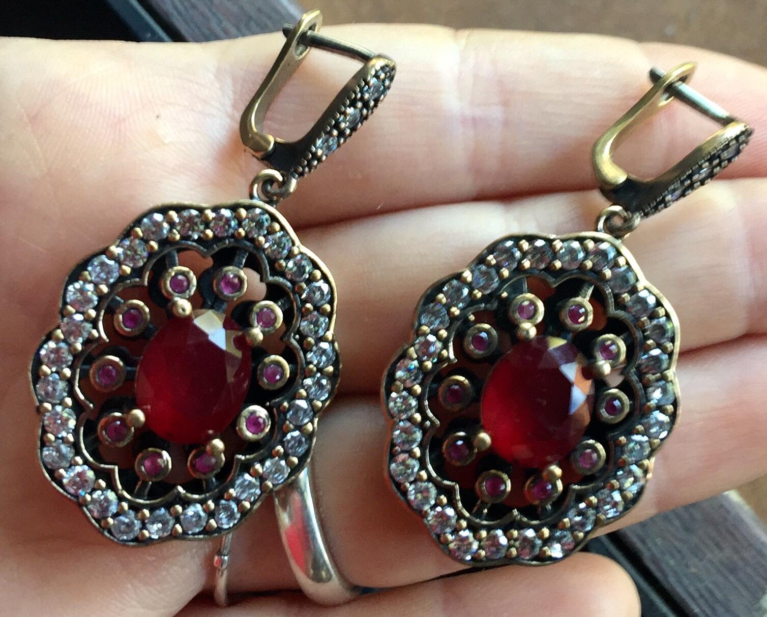 Set 3 Pr Orecchini a Cerchio Rotondo Argento 925 Taglio Diamante