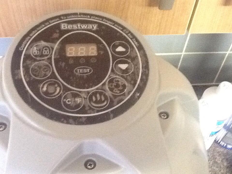 Bestway lazy spa pump heater and chemicals in Buckley for £50.00 for