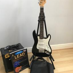 Perfect for a child learning! Inc guitar, cover, stand, Marshall Amp, learner book and cable.
Guitar needs new upper E string but otherwise in good condition. Open to offers