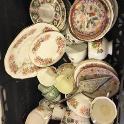 Tea party cups, plates, saucers, milk jug