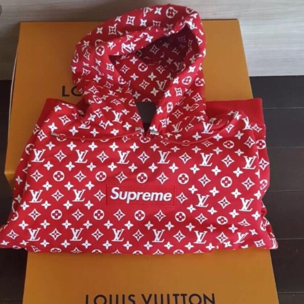 vuitton hoodie red