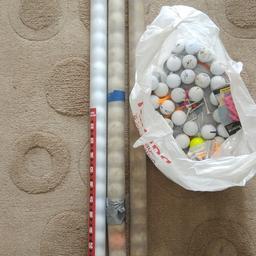 3 tubes full and bag of balls about 90 balls with selection off tees