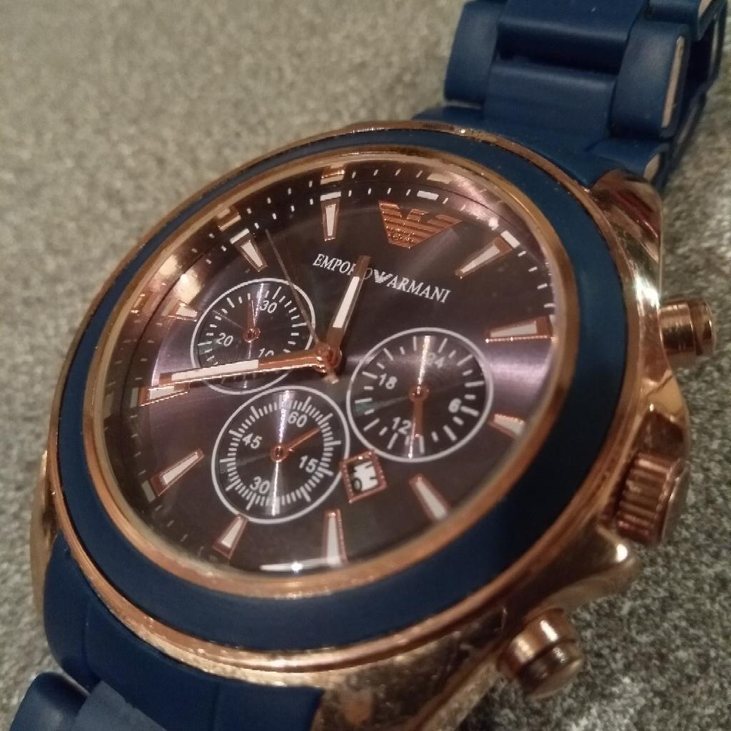 Armani watch fake blue and gold in M24 Rochdale for 10.00 for