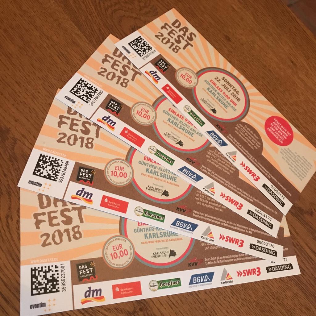 Tickets für "Das Fest 2018" in 76877 Offenbach an der Queich für 10,00 € zum Verkauf Shpock DE