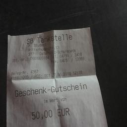 Tankgutschein im Wert von 50 Euro. SB Tankstelle OHZ. Einfach Angebote machen.