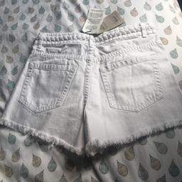 High waste white denim shorts from Primark, cost £12 selling for £5. Size 6