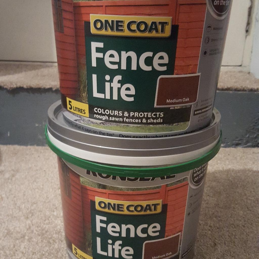 X2 Ronseal Fence Life Med Oak Paint Tins in DY1 Dudley for £15.00 for