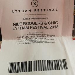 Lytham festival ticket
Sat 21st July
Paid £58 but can't make