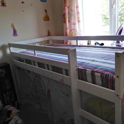 Mid sleeper princess bed almost new with new mattress(immaculate with no accidents)

Buyer collects from warton