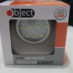 2 motion sensors lights LED brand new boxed unused. Wall mountable. Super Bright LED. Both for £10 collection