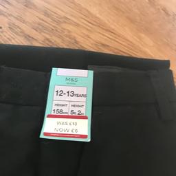 Brand new black school trousers.  3 pairs available, all brand new with adjustable waist.  2 pairs with tags.  Age 12-13.  Bought in the sale but son has grown too big for them.  £3 per pair.

Collect Patchway nr Mall.  Non smoking animal loving home.  Advertised elsewhere.

I am happy to post at your cost.  Postage will be £3.95 2nd class signed for.  Payment by PayPal.
