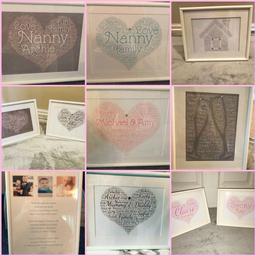 Made to your order 
Any words, colours & designs 

£10 including frame or £5 without frame