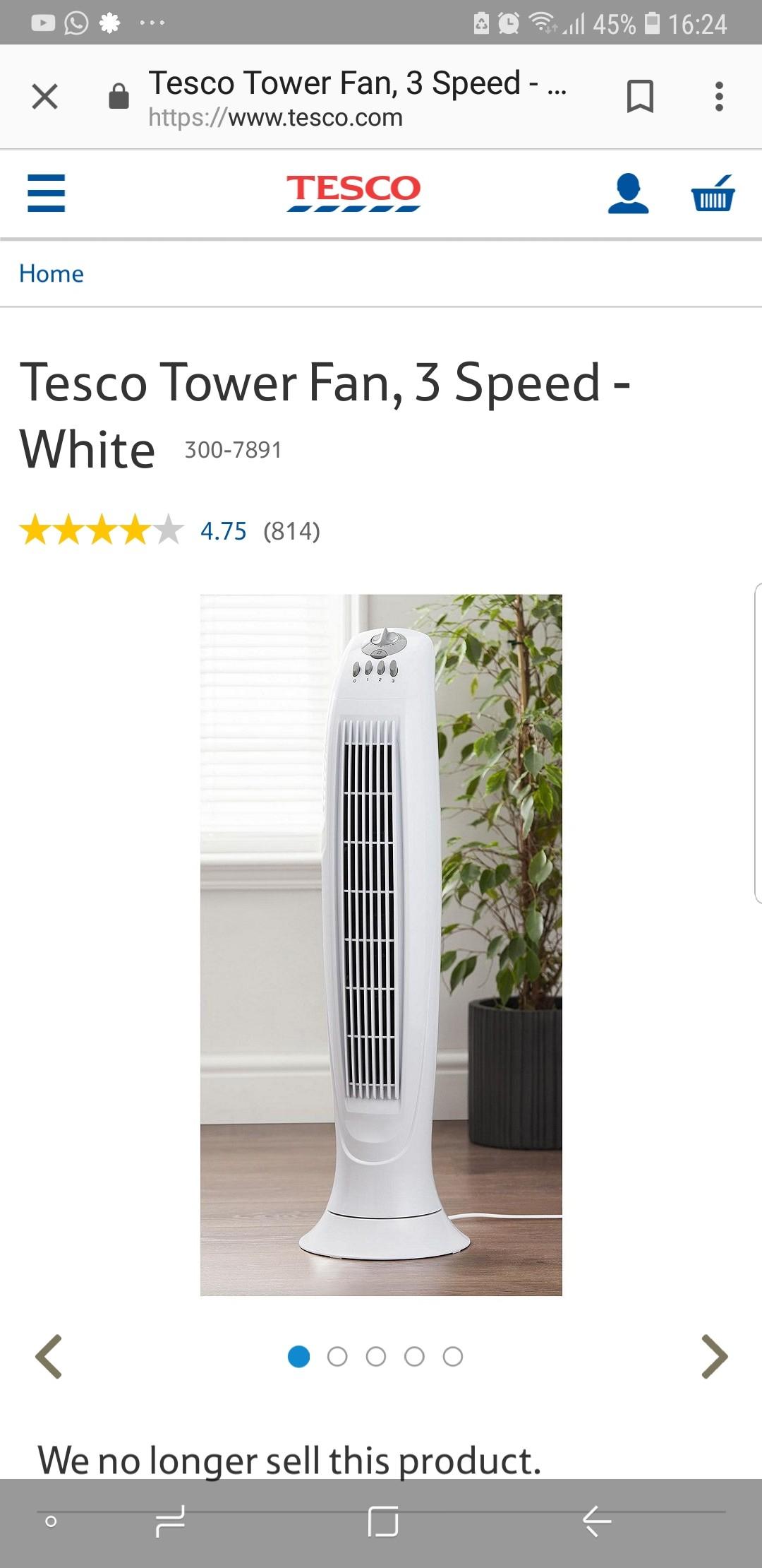 Tesco tower fan 3 speed in E12 London for £35.00 for sale Shpock