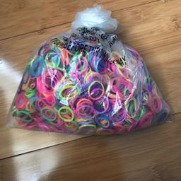 Big bag of loom bands
Never used been tied and left on a shelf
Also get a lot of loom band connecters 
Collection only