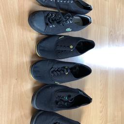 1 Lacoste , 2 firetrap (one with no lace) check out all my men’s/trainers. Proper bargain.