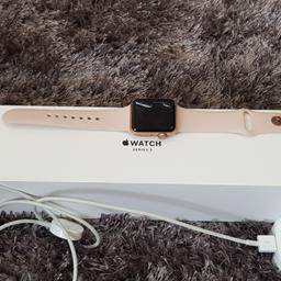 Apple watch series 3 
38mm case gold aluminum sport band pink sand 

Good working condition in original box and original charger