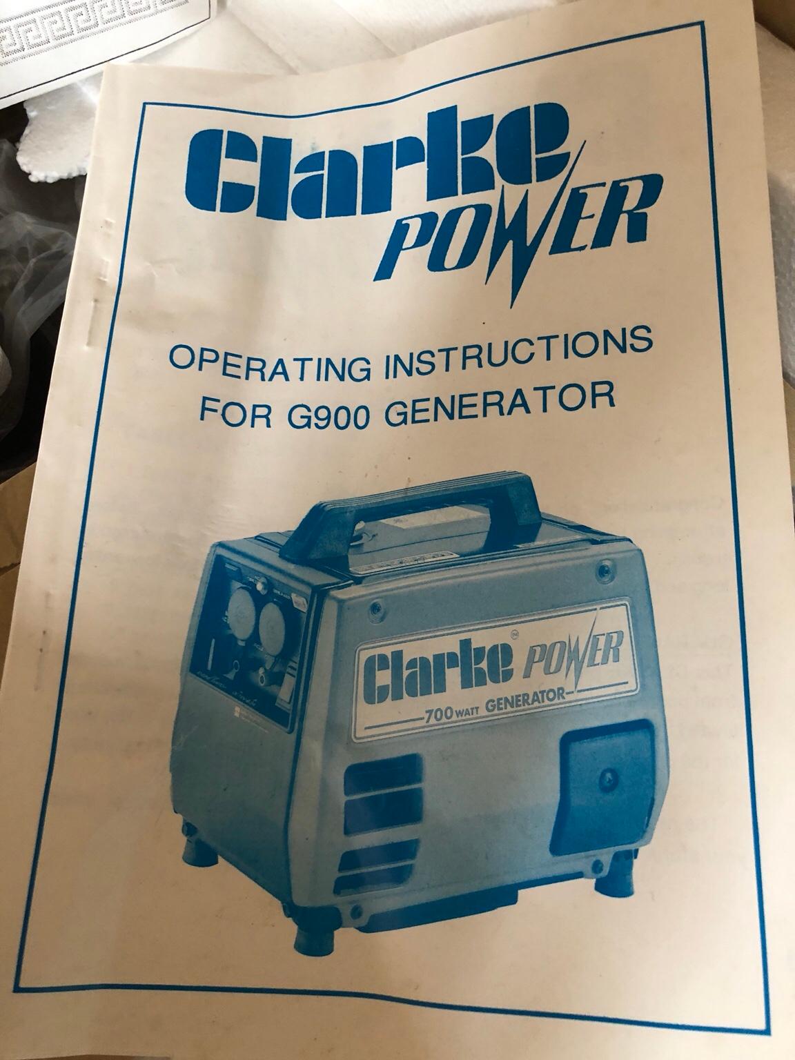 Generator 700watt Clarke Power G900 brand new in WS1 Walsall for £125.