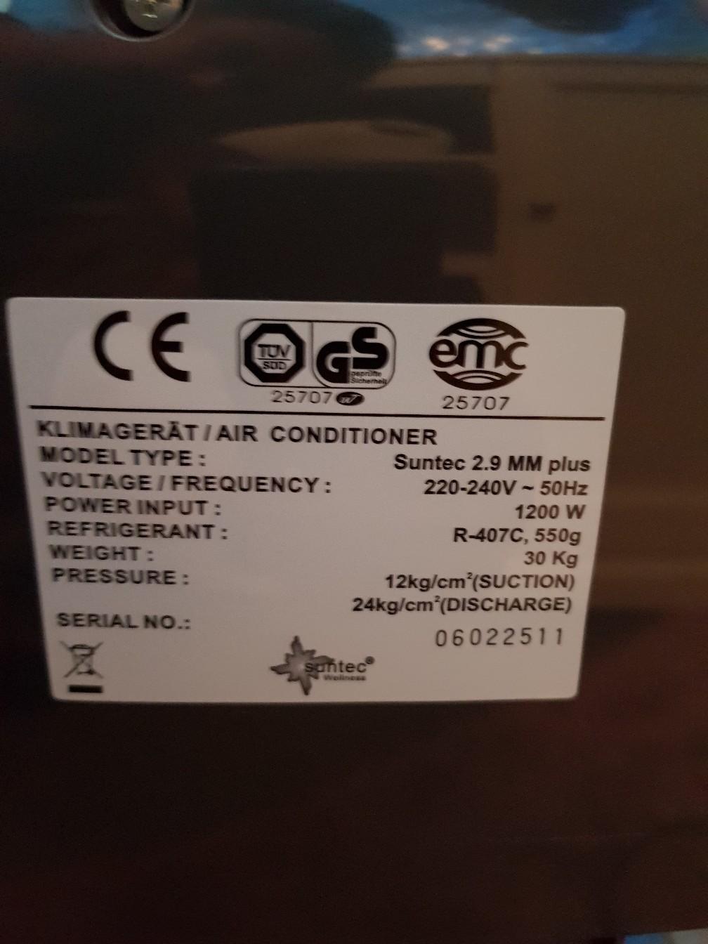 Klimagerät Suntec 2.9 MM plus in 68309 Mannheim for €170.00 for sale ...