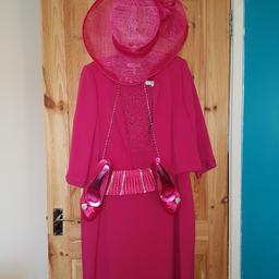 Lovely mother of the bride outfit size 20 fits size 18 perfectly. Shoes size 5 bag and hat