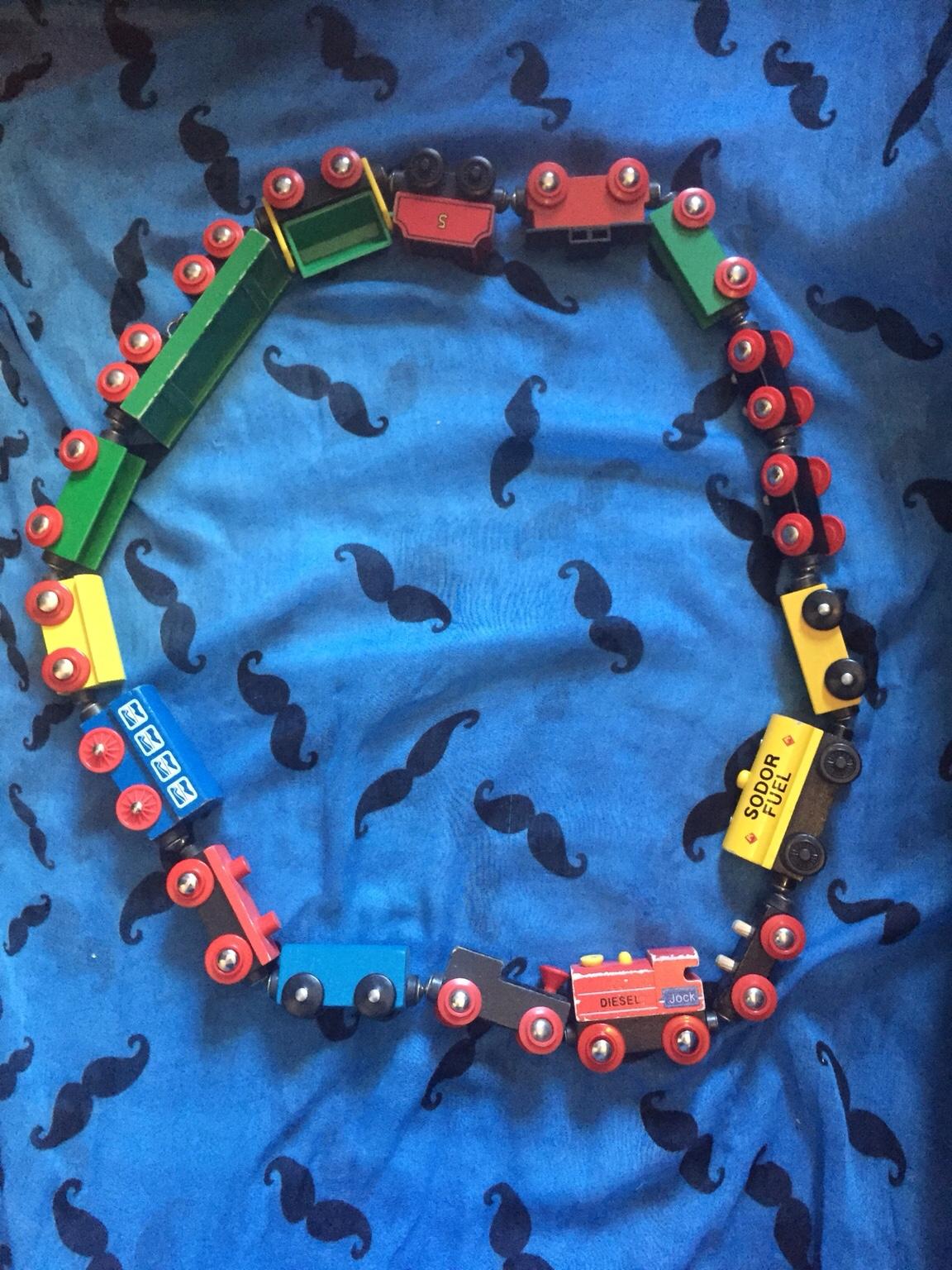 TIGERHU Wooden Train Set - Eco-Friendly Building Toys With Snap Tracks For Kids Ages 3-8