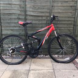 Hiya 
I have a Black and red used Apollo FS26 ladies bike. The back brake is stuck on one side and the tyres need some attention. 
Thanks 

Harlow CM