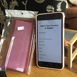 iPhone 6 Plus new screen for months ago pink flip case and a spare rubber back case16 gb