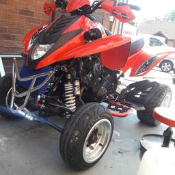 Quadzilla road legal quad very fast not for beginners full mot lots of money spent supermoto tyres will do motorway speed no problem any questions ask swap for road bike