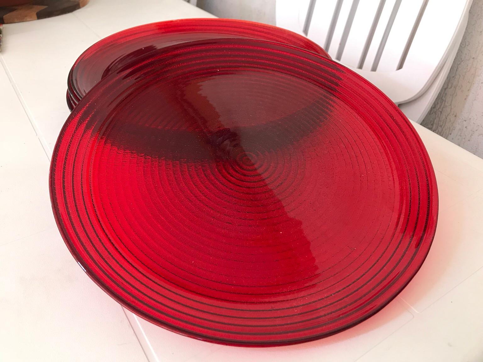 2 Sottopiatti In Vetro Verde Acqua - Artigianali Italiani, Diametro 33cm, Pezzi Unici - Foto 10