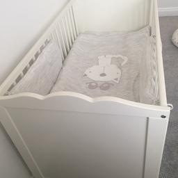 Lovely white cot excellent condition no mattress collection only unless local for small charge