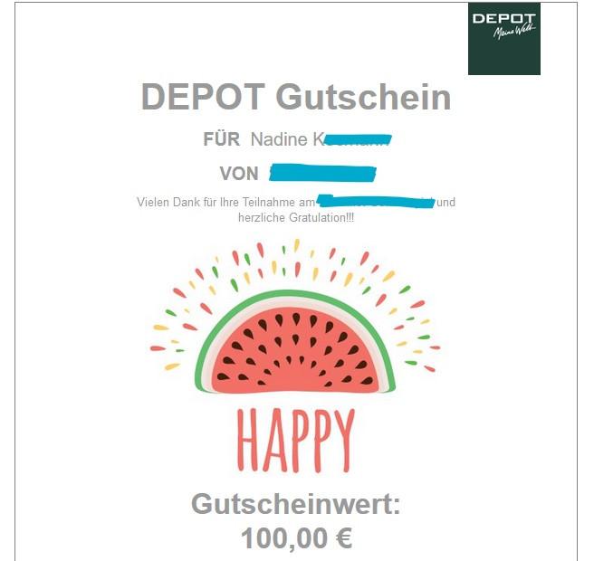 DEPOT GUTSCHEIN IM WERT von 100€ in 7051 Gemeinde Großhöflein für € 80