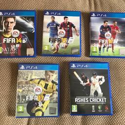 Various PS4 games
All in excellent condition
Fifa 14,15,16 - £2.50 each
Fifa 17 - £5
Ashes Cricket - £10

Collection from Newbold