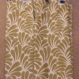 Green and cream heavy weight lined eyelet curtains from Next 
Size 53” wide x 72” drop
In excellent condition 
From a smoke free home
Collection from Wrexham