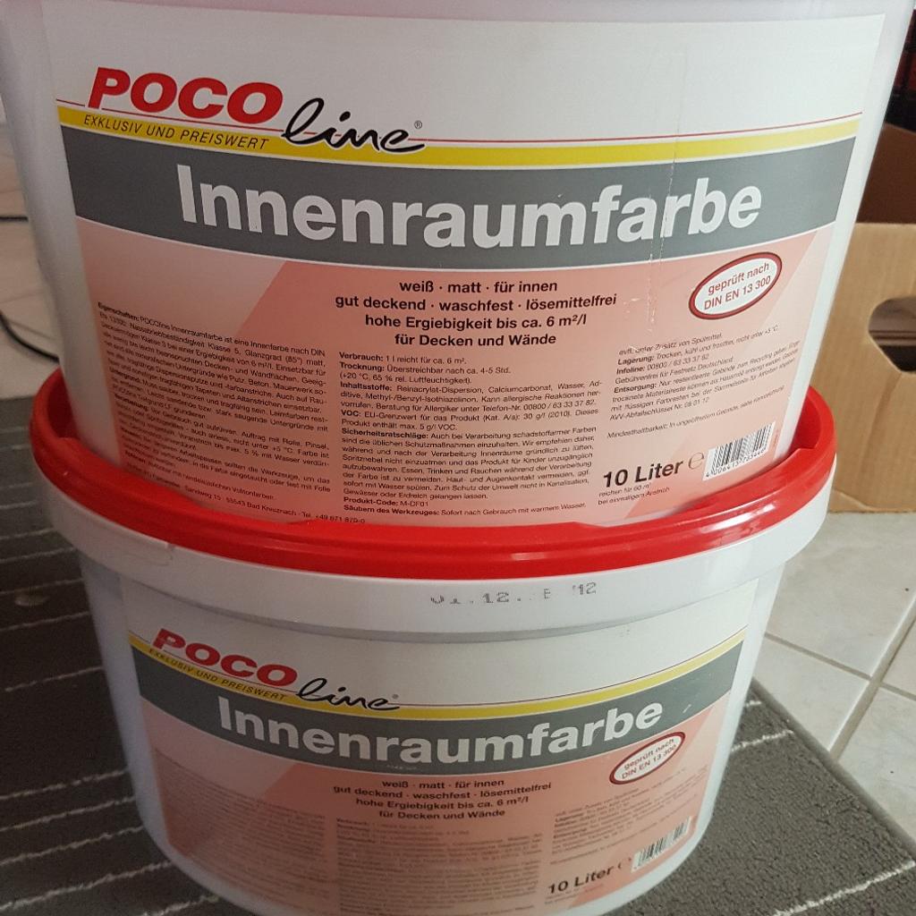 2 x Innenraum Wandfarbe weiß matt Poco line in 63128 Dietzenbach für 25,00 € zum Verkauf