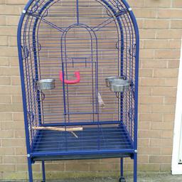 Large Cage for parrot or large bird complete with 3 bowls and perches.
Tray is not the original but still in good order.