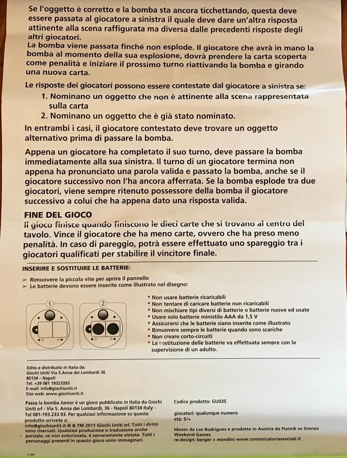 Passa la Bomba: gioco di società in 24043 Caravaggio für 7,50 € zum Verkauf