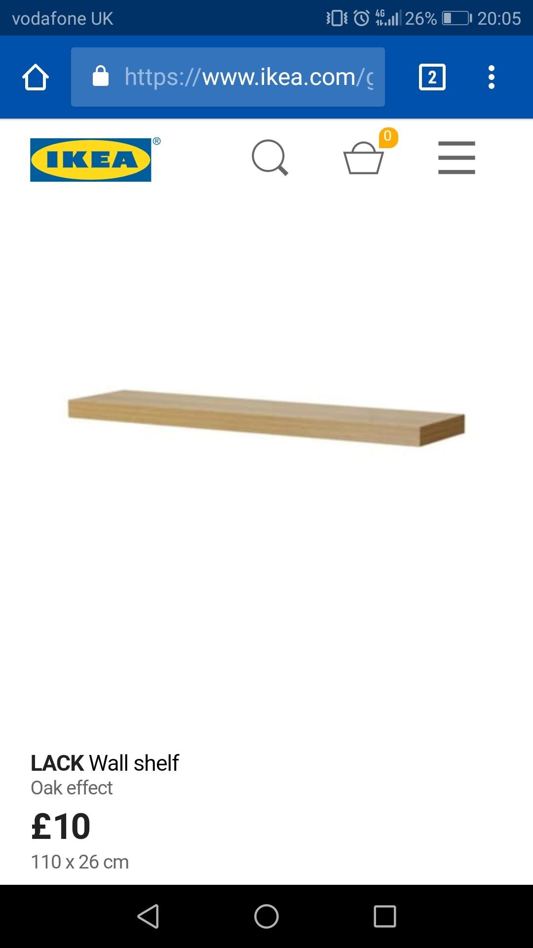 2 ikea lack oak effect shelves/shelf in M9 Manchester für 5,00 £ zum