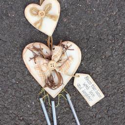 Wooden hanging heart wind chime, with quote. Excellent condition, smoke free home.