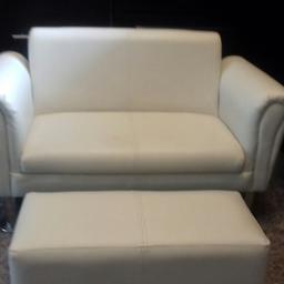 Beautiful white child's 2 seater with chrome legs and stool excellent new condition collection only ferryhill