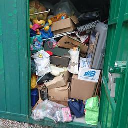 10 foot storage container rammed with secondhand household,  toys,  collectables,  vintage,  electricals,  dvds and more.