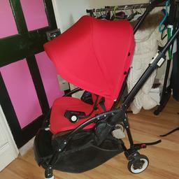 Preloved Bugaboo Bee3. This is well used hence the price however worth every penny, genuine black frame which does have scratches and a bit hard to photo, please dont expect a new item. Frabics are in excellent condition and extendable red hood. Quick sale, comes with Lascal buggy board (mini). Local pick up RM10 7HT.  DOES NOT COME WITH RAINCOVER. Thanks for looking