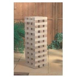 Giant Jenga tumbling blocks 60 pieces unused in box

Features

Like Jenga but bigger! Steady as you go with this giant tower set and stand clear should the walls come tumbling down.

The tower has grown from a popular party game into an equally popular game designed to be played out of doors.
There are 60 wooden blocks each sized L: 21cm x W: 5cm x H: 35cm and when the tower reaches its maximum height big means 120cm.
This Giant Tower Jenga-style garden game is fun to play with family or friends
