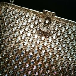 Lovely little evening bag with plenty of iridescent bling and Marcasite clasp