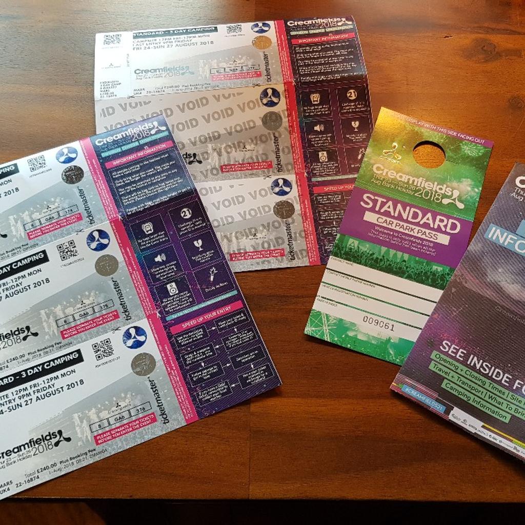 4 x Creamfields Standard 3 day tickets in Hinckley and Bosworth for £ ...
