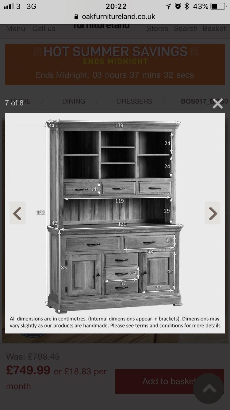 Oak furniture land "Canterbury" dresser in B79 Tamworth for £350.00 for